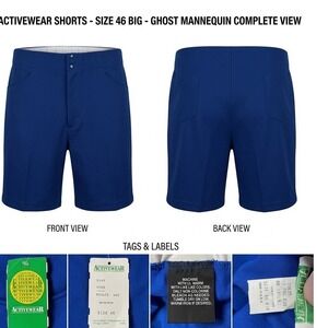 Vintage Activewear Sears Mens Coaches Shorts Blue Size 46 Big NWT Made in USA